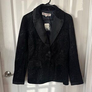 NWT Free People Elegant Black Floral Blazer - Size XS
